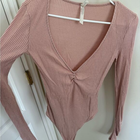Free People Cozy Up With Me Bodysuit Rose Small - Picture 3 of 8